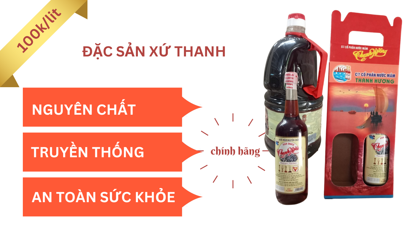 Nước mắm Thanh Hương nguyên chất đóng chai (100k/lit)