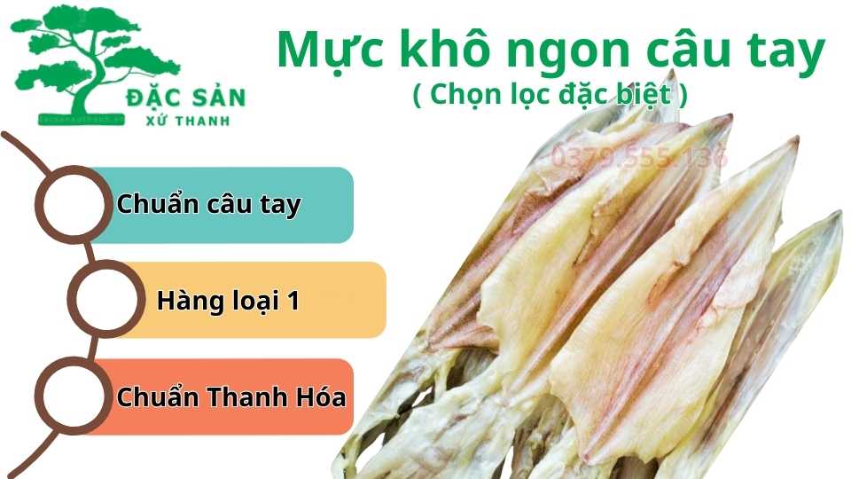 Mực khô chuẩn câu tay Thanh Hóa - Hàng loại 1 chọn lọc đặc biệt (1kg)